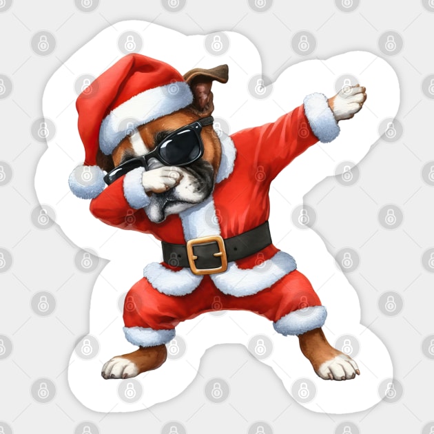 Christmas Boxer Dog Dabbing Dance Sticker by Chromatic Fusion Studio